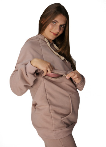 Утепленное худи для беременных с секретом для кормления HN (246266861)