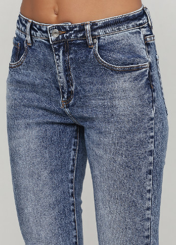 Голубые демисезонные укороченные, скинни джинсы Miss BonBon
