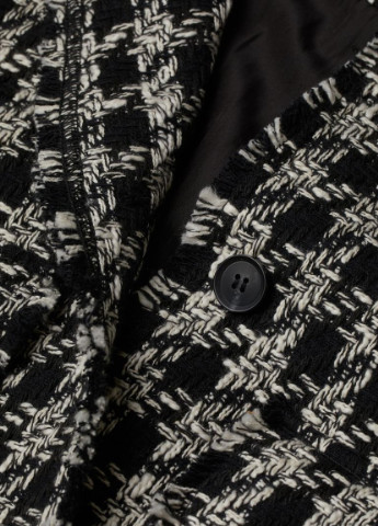 Черная демисезонная куртка из структурной ткани черный/гусиная лапка H&M