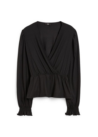 Чёрная блуза на запах C&A