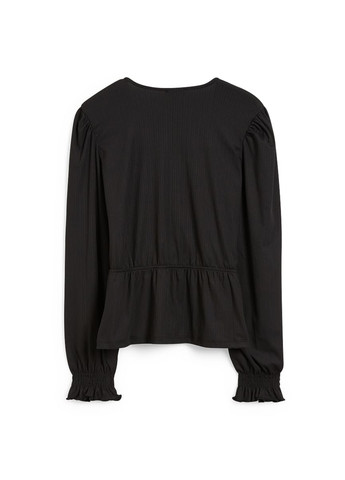 Чёрная блуза на запах C&A