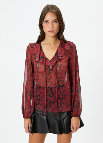 Темно-красная демисезонная блуза KOTON
