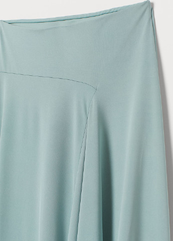 Бирюзовая кэжуал однотонная юбка H&M клешированная