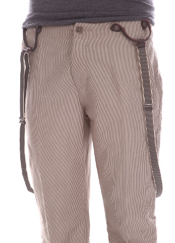 Темно-бежевые кэжуал демисезонные со средней талией брюки John Varvatos