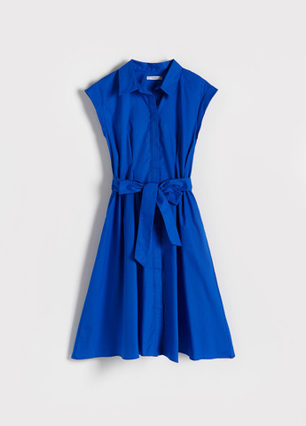 Синя кежуал сукня сорочка Reserved однотонна