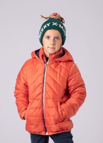 Оранжевая демисезонная флисовая демисезонная куртка для мальчика MDM