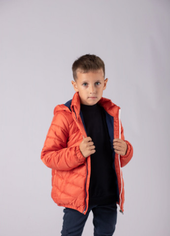 Оранжевая демисезонная флисовая демисезонная куртка для мальчика MDM