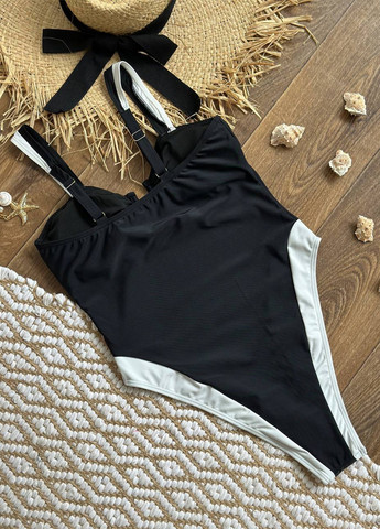 Чорний літній цільний купальник жіночий суцільний NOVA VEGA