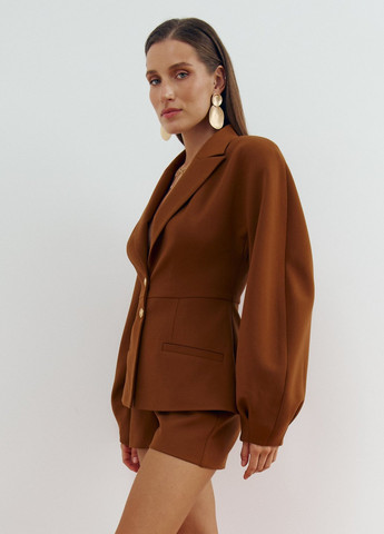 Коричневый женский жакет Gepur однотонный - демисезонный