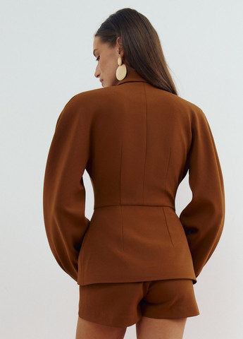 Коричневый женский жакет Gepur однотонный - демисезонный
