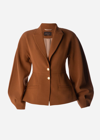 Коричневый женский жакет Gepur однотонный - демисезонный