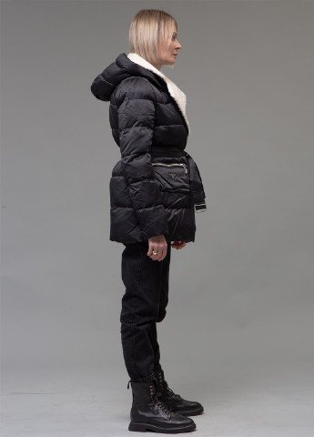 Чорний зимній Пуховик ZLLY