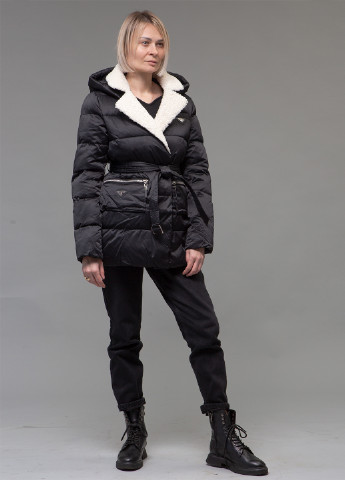 Чорний зимній Пуховик ZLLY