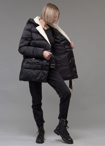 Чорний зимній Пуховик ZLLY