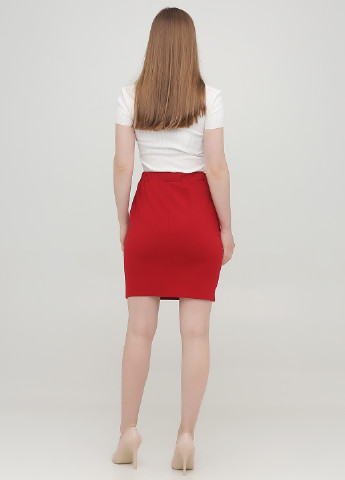 Темно-красная кэжуал однотонная юбка No Brand