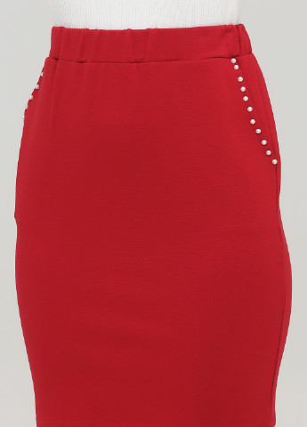 Темно-красная кэжуал однотонная юбка No Brand