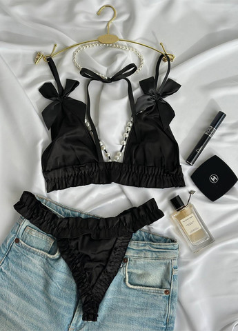 Черный демисезонный комплект (бюстгальтер, трусики) NOVA VEGA