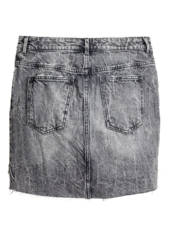 Серая джинсовая однотонная юбка H&M мини