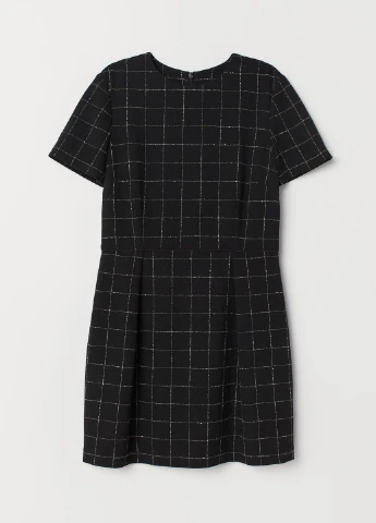 Черное кэжуал платье H&M в клетку