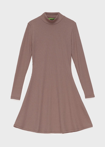 Светло-коричневое кэжуал женское платье-гольф платье-водолазка KASTA design однотонное