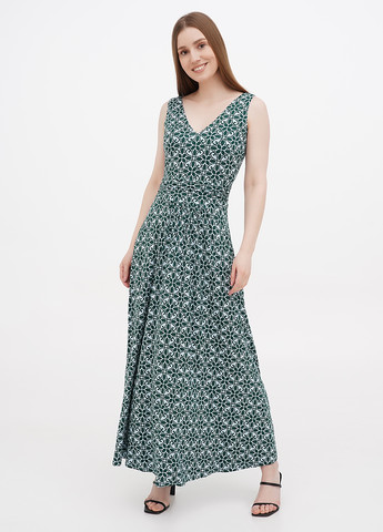 Зеленое кэжуал платье клеш Boden с абстрактным узором