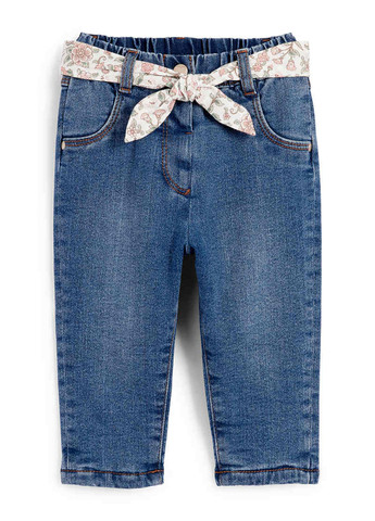 Синие зимние зауженные джинсы C&A