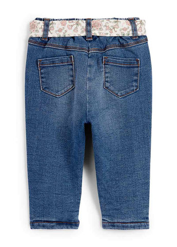 Синие зимние зауженные джинсы C&A