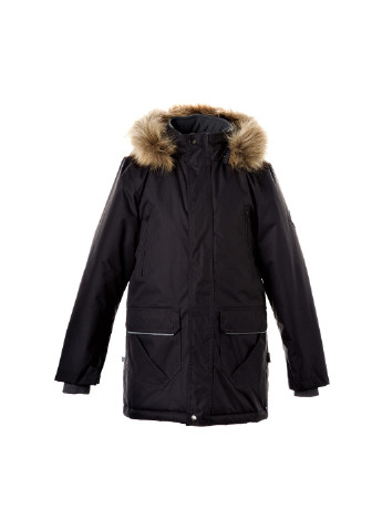 Черная зимняя куртка удлиненная зимняя vesper 4 Huppa