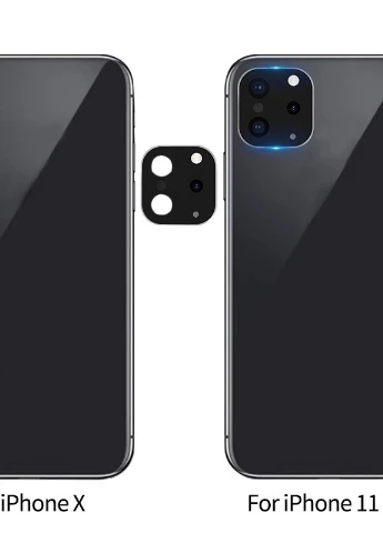 Наклейка на камеру Айфона XR XS -11Pro чорний із золотим ободом F019 Cafe (256037758)