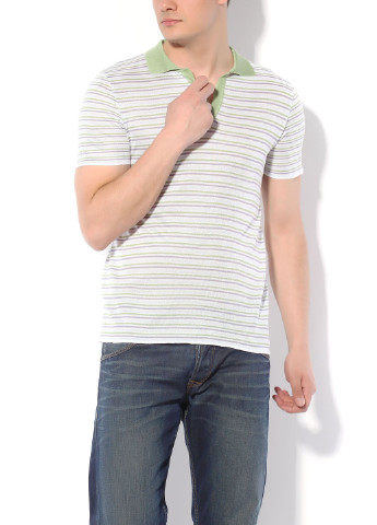 Салатовая футболка-поло для мужчин Flash в полоску