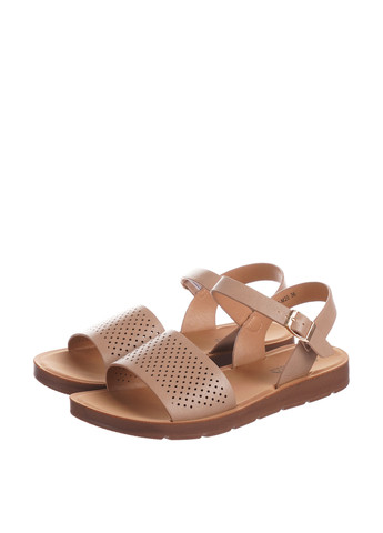 Бежевые босоножки Sopra с ремешком с перфорацией