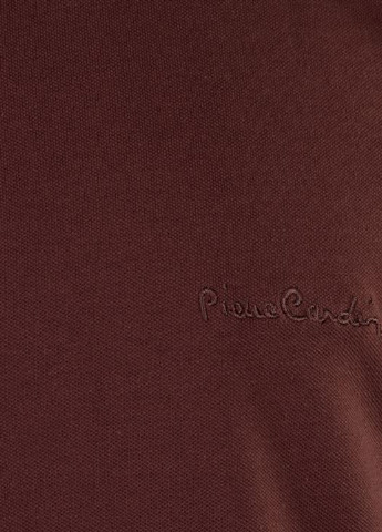 Коричневая кэжуал рубашка однотонная Pierre Cardin с коротким рукавом