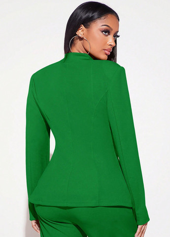Зеленый женский жакет SHEIN однотонный - демисезонный