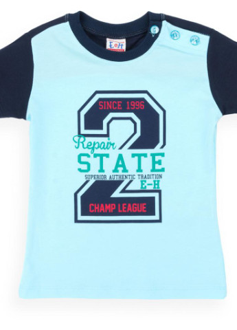 Синий летний костюм десткий футболка с пуговичками с шортами (8922-98b-blue) Breeze