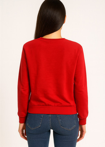 Красный свитшот London Look персонажи без декора (370393672)