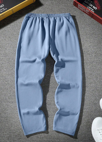 Серо-голубые спортивные демисезонные брюки SHEIN