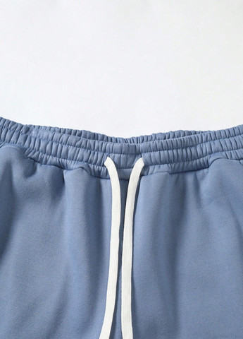 Серо-голубые спортивные демисезонные брюки SHEIN