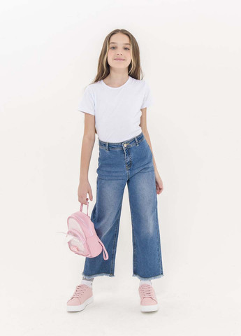 Синие демисезонные прямые, укороченные джинсы Piazza Italia