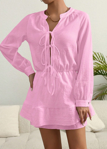 Рожева кежуал сукня а-силует SHEIN однотонна