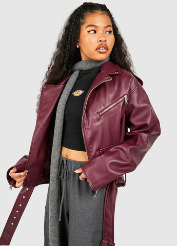 Бордовая демисезонная куртка Boohoo