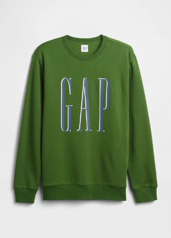 Зеленый свитшот Gap логотип без декора (372983251)