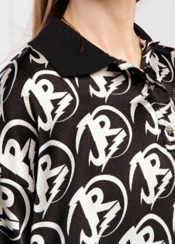 Черное кэжуал aсиметрическое платье Richmond с логотипом