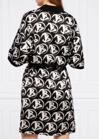 Черное кэжуал aсиметрическое платье Richmond с логотипом