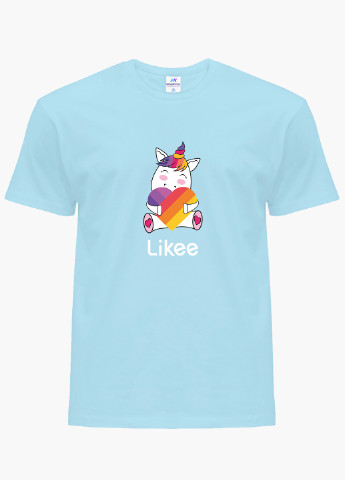 Голубая демисезонная футболка детская лайк единорог (likee unicorn)(9224-1037) MobiPrint