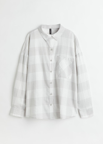 Светло-серая кэжуал рубашка в клетку H&M