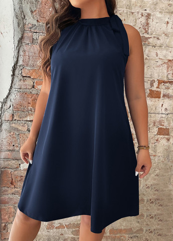 Темно-синя повсякденний сукня а-силует SHEIN однотонна