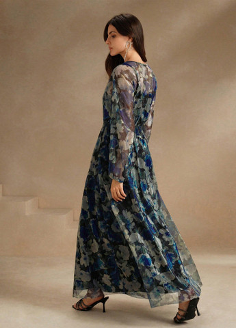 Комбинированное вечернее, кэжуал платье SHEIN с абстрактным узором