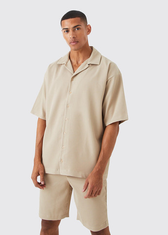 Бежевый летний костюм (рубашка, шорты) с шортами Boohoo