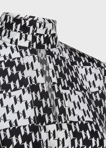 Черно-белое кэжуал платье клеш Karl Lagerfeld с геометрическим узором