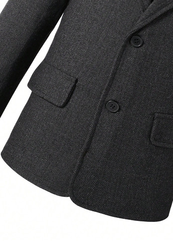 Темно-серый демисезонный костюм (пиджак, жилет, рубашка, брюки) брючный, с рубашкой SHEIN